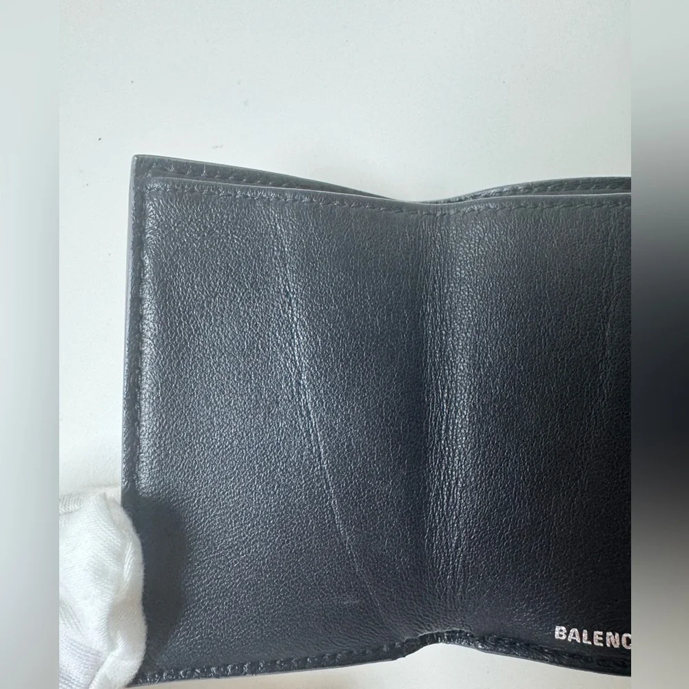 Balenciaga Women’s Mini Wallet in Glitter Calfskin Charcoal